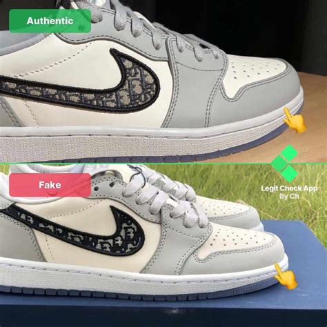 fake dior jordan shoes vs real|dior jordan 1 low false.